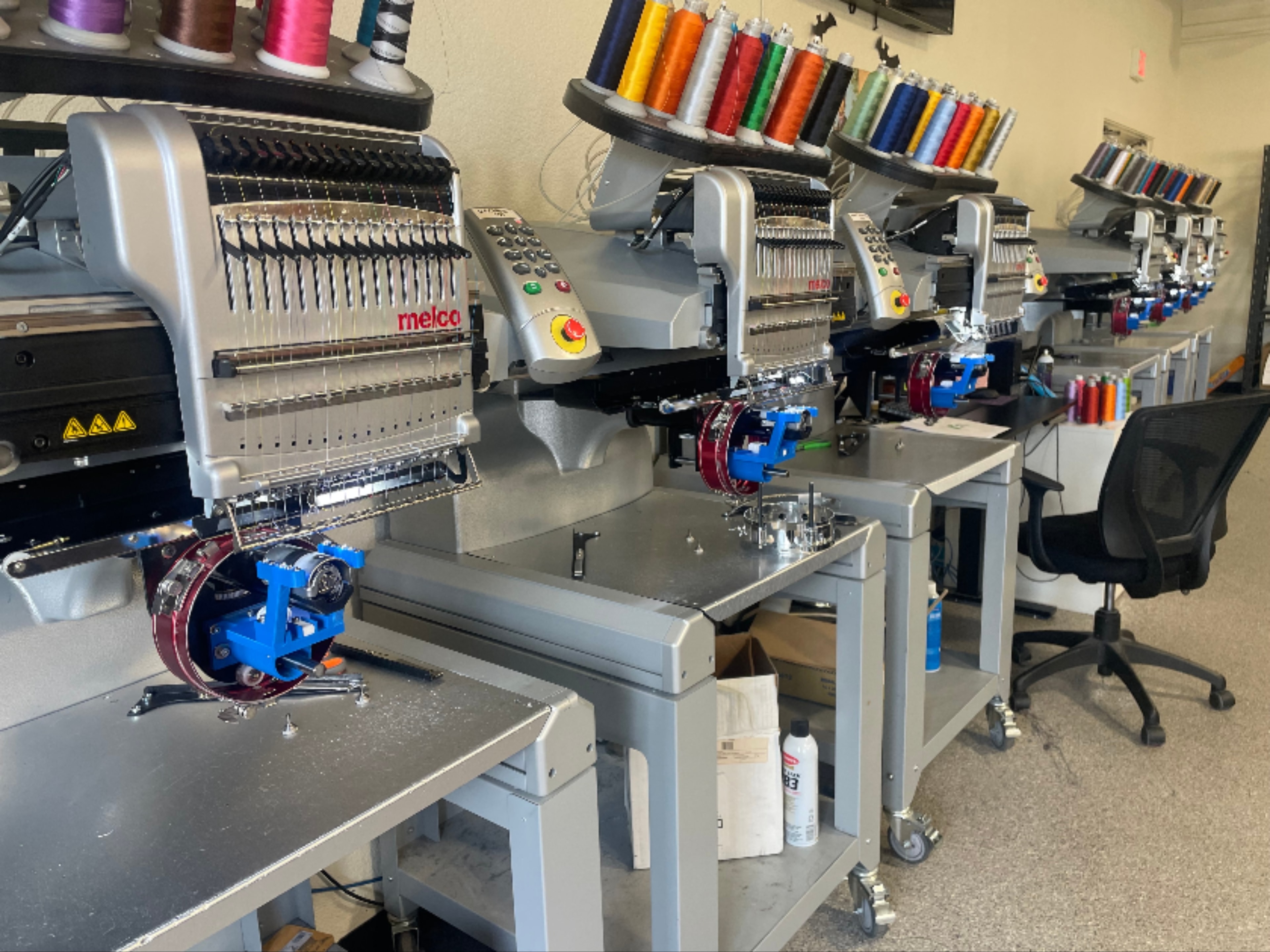 KTech Cap Support System on embroidery machine